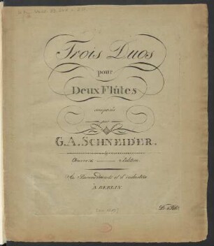 Trois Duos pour Deux Flûtes Oeuvre 36.