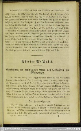Vierter Abschnitt. Einrichtung der verschiedenen Arten von Obstgärten und Pflanzungen