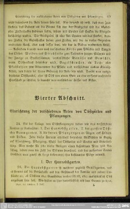 Vierter Abschnitt. Einrichtung der verschiedenen Arten von Obstgärten und Pflanzungen