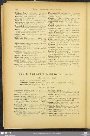 XXXVI. Sächsischer Bezirksverein.