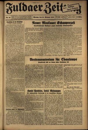 Ausgabe vom Montag, den 28. Februar 1938.
