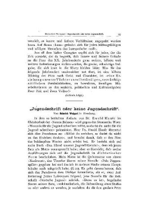 "Jugendschrift oder keine Jugendschrift"