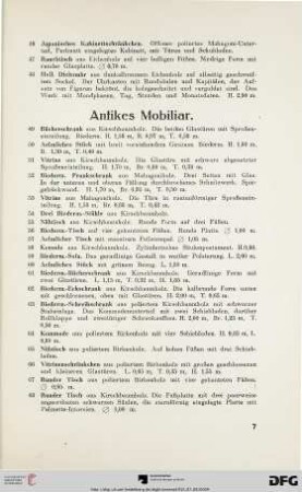 Antikes Mobiliar (Nr. 49-162)