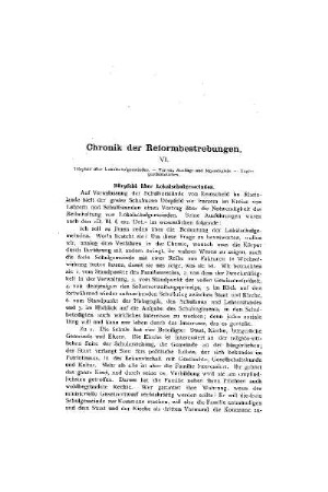 Chronik der Reformbestrebungen : VI.