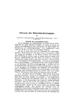 Chronik der Reformbestrebungen : VI.