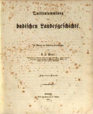 Quellensammlung der badischen Landesgeschichte, 2