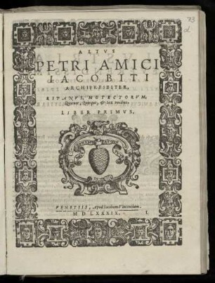 Pietro Amico Giacobetti: ... Motectorum, quatuor, quinque, & sex vocibus, Liber primus. Altus