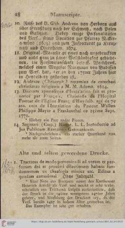 Alte und selten gewordene Drucke
