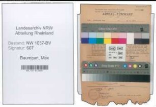 Entnazifizierung Max Baumgart , geb. 13.10.1902 (Lehrer)