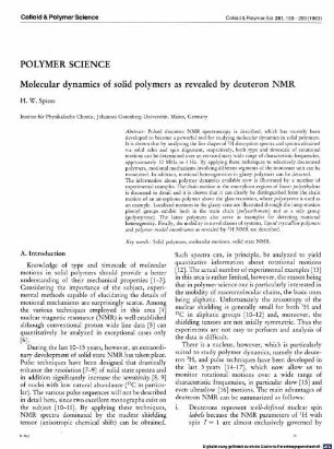 Molecular dynamics of solid polymers as revealed by deuteron NMR
