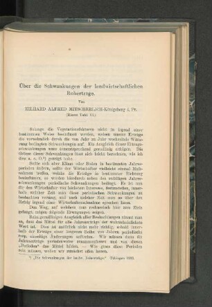 Über die Schwankungen der landwirtschaftlichen Roherträge.