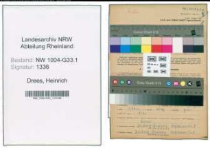 Entnazifizierung Heinrich Drees , geb. 15.06.1896 (Lehrer)