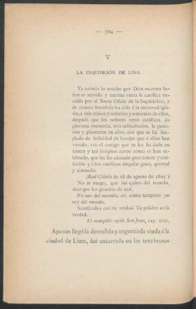 V - La Inquisición de Lima