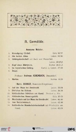 A. Gemälde (Nr. 1-175)