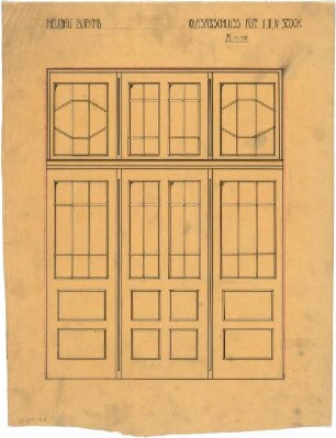 Billing, Hermann; Karlsruhe, Amalienstr. 59; Haus Durand - Glasabschluss (Ansicht 2. bis 4. OG)