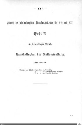 Staatshaushaltsplan 1926-1927, Heft 6