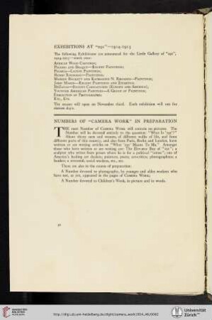 Exhibitions at “291”—1914–1915 [unsigned announcement]