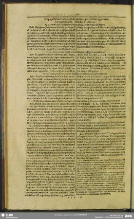 Ne pagella haec vacua relinqueretur, placuit huc apponere Sequentes Quaestiones