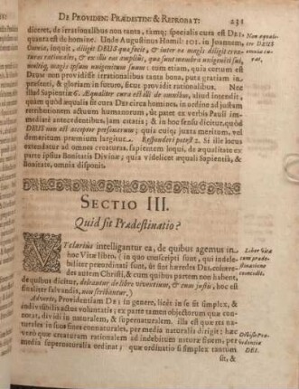Sectio III. Quid sit Praedestinatio?