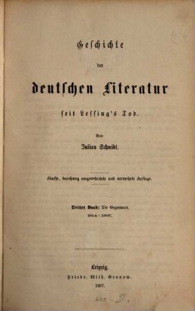 Geschichte der deutschen Literatur seit Lessing's Tod. 3