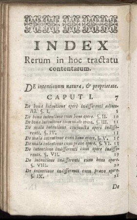 Index Rerum in hoc tractatu contentarum.