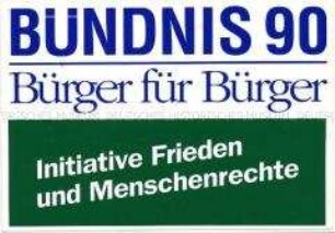 Aufkleber von Bündnis 90 zur Volkskammerwahl 1990