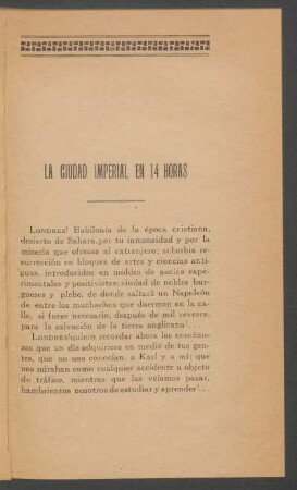 La ciudad imperial en 14 horas