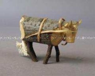 Holzfiguren Diorama zur Landwirtschaft (Rind)