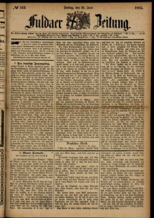 Ausgabe vom Freitag, den 26. Juni 1885.