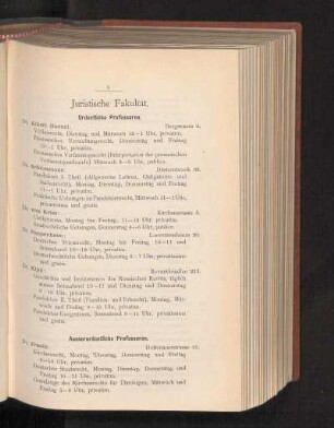 Juristische Fakultät.