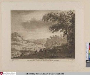 [Bergige Landschaft mit Ziegenherden]
