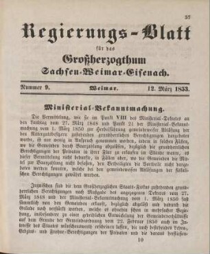 Nr. 9 : 12. März 1853
