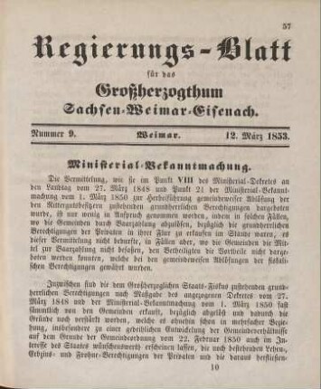 Nr. 9 : 12. März 1853