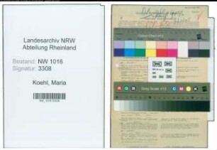 Entnazifizierung Maria Koehl , geb. 26.04.1889 ()
