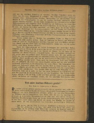 Sind unsere deutschen Missionen gerettet?