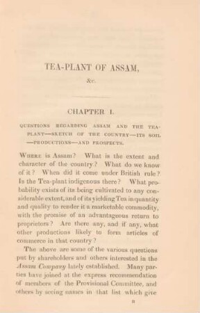 Chapter I. Questions regarding Assam and the tea-plant ...