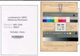 Entnazifizierung Hans Schaller , geb. 10.05.1911 (Kaufmaennischer Angestellter)