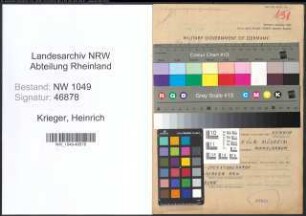 Entnazifizierung Heinrich Krieger , geb. 24.09.1903 (Lehrer)