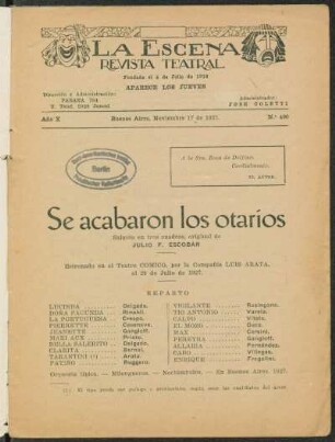 Se acabaron los otarios : sainete en tres cuadros