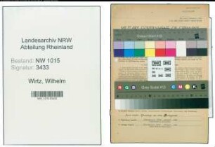 Entnazifizierung Wilhelm Wirtz , geb. 09.04.1906 (Lehrer)