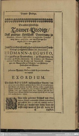 Die andere Christliche Trawer-Predigt