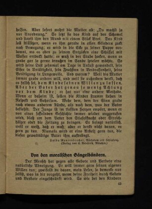 Von den moralischen Gängelbändern