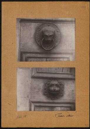 Dom, Trier: Ansichten Türknaufe (aus: Skizzen- und Fotoalbum 19)