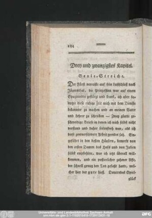 Drey und zwanzigstes Kapitel. Genie-Streiche.