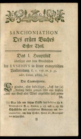 Des ersten Buches Erster Theil