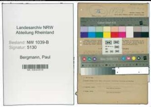 Entnazifizierung Paul Bergmann , geb. 10.12.1893 (Ingenieur)