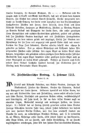88. Fürstbrüderlicher Vertrag. 6. Februar 1513.