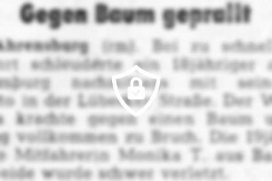 Gegen Baum geprallt