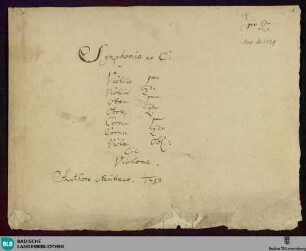 Symphonies - Don Mus.Ms. 1429 : C; SjoN deest