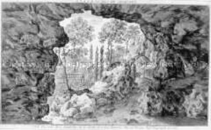 Vue dessinée dans l'intérieur de la grotte de St. Leu Taverni (Nr. XII/4 aus einer Folge Cahiers)